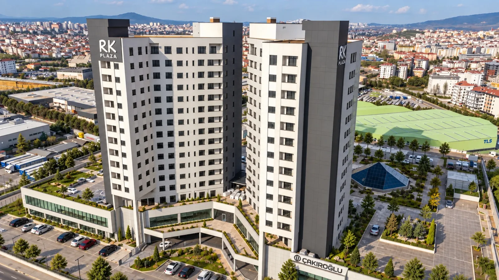 RK Plaza iki blok havadan görünüm